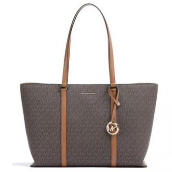 Michael Kors Brown Shopping Bag with Monogram Pattern