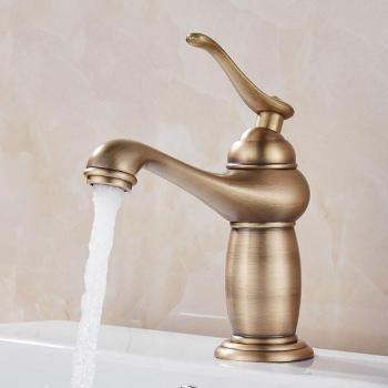 Antique Bronze Solid Brass Bathroom Sink Faucet