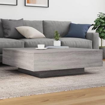 VidaXL Grey Sonoma Coffee Table with LED Lights 100x100x31 cm