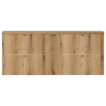 Set NewPort Sottolavabo – Armadio Stretto, 2 Mobili a 2 Cassetti, Piano in Rovere