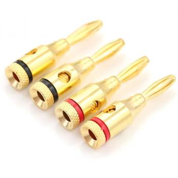 4pcs Gold Plated 4mm Speaker Cable Connectors