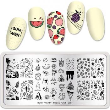 Uñas Estampadas Fruta de Verano Playa Born Pretty Inoxidable