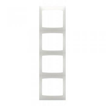 Placa 4 elementos vertical serie Coral sin bastidor en blanco
