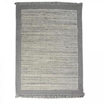 Tapis Rectangulaire en Laine Gris Beige 120x170