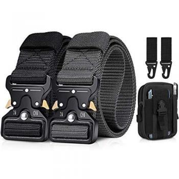 Bestkee Tactical Belt, Nylon, Heavy Duty, 1.5 Wide with Metal Buckle and Accessories