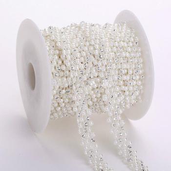 Perles Festives ABS R2007 – 15 mm, garniture chaîne et strass