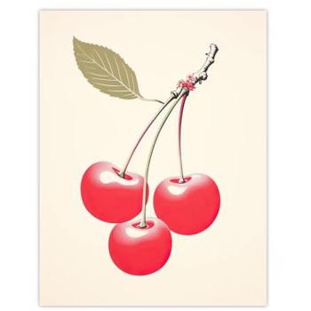 Bright Pink Cherry Print