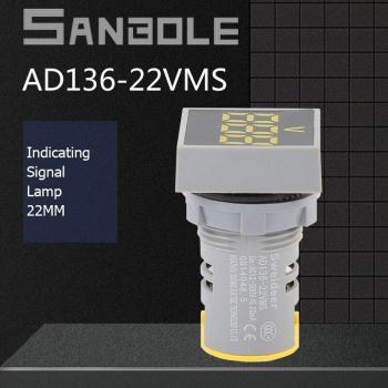 Voltímetro LED de superficie cuadrada
