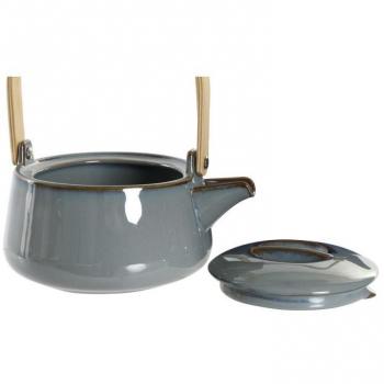 DKD Home Décor – Théière gris en porcelaine (non lave-vaisselle)