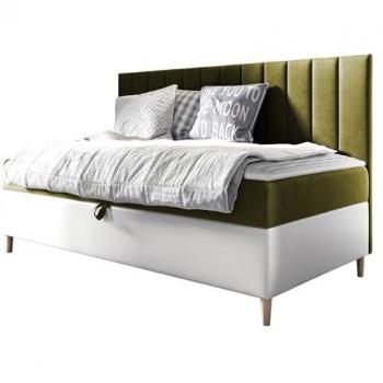 Letto Continentale Baltimore 165 Soft 017 + Fresh 12, Dimensioni 80x200, Eco Pelle Arazzo