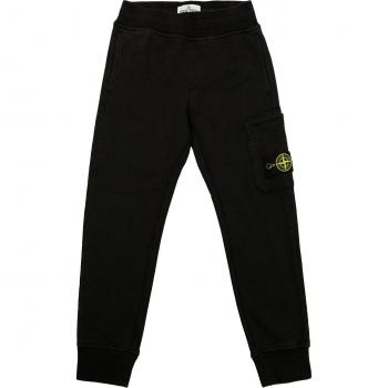 Stone Island Pantaloni Bambino Nero in Cotone