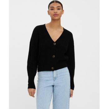 Sudadera Vero Moda Lea V-neck Cuff Cardigan Negro