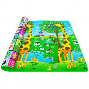 2m x 1.8m x 0.5cm Baby Play Mat with Dinosaurs and Animal Cars
