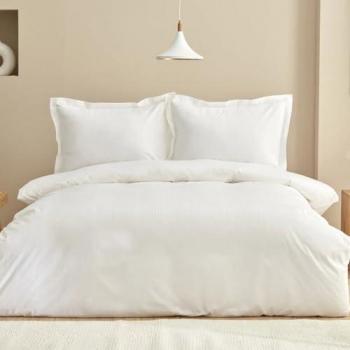 Karaca Home Uniq Coperchio di Seta 100% Cotone, Set Letto Singolo Bianco