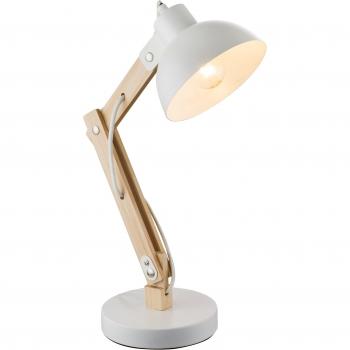 Globo Tischlampe mit Holz und Kabel 1,5 m