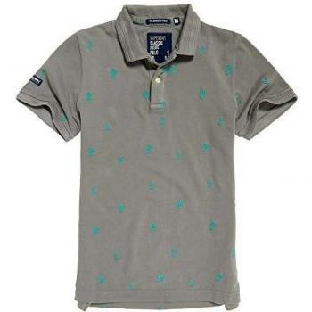 Superdry Classic Bermuda AOP Polo, Taglia M, Grigio