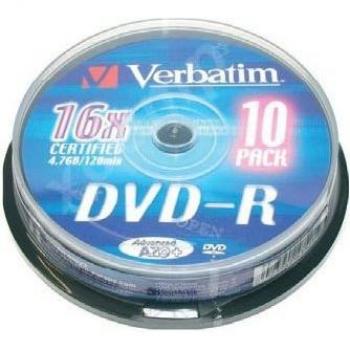 DVD‑R Verbatim 43523, 16 disques par boîte, 10 boîtes