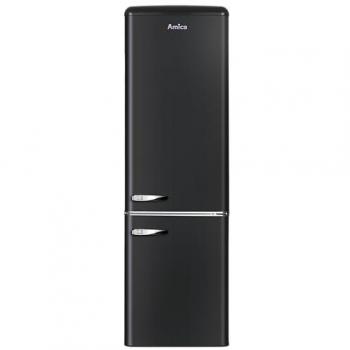 Amica Kühl-/Gefrierkombination 3 Gefrierschubladen Retro schwarz matt EEK: D KGCR 387 101 MS