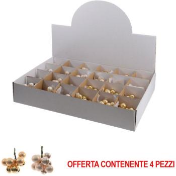 Decorazione Natalizia 4 Perle Oro 2 cm