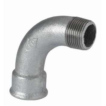 Fonte Galvanisée Coudé 90°, Grand Rayon, Raccord Visser MF2 – Ecolands