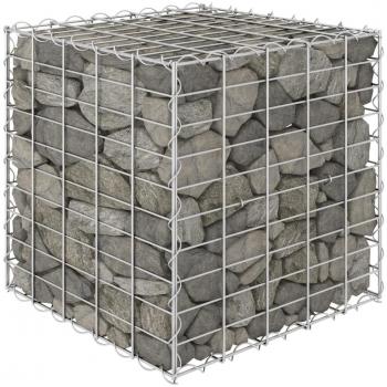 Cubos Gabião para Canteiro Elevado 50x50x50cm com Estrutura de Aço VidaXL