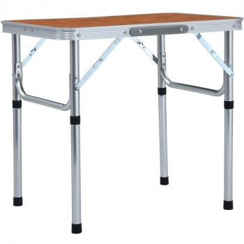 Tavolo Pieghevole da Campeggio in Alluminio 60x45cm Vidaxl Marrone