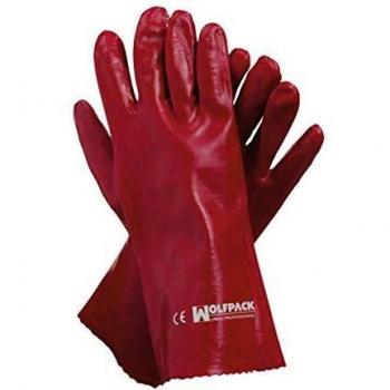 Gants de protection en PVC rouge 35 cm – Wolfpack