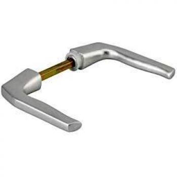 Béquille à deux poteaux en argent carré 8 mm pour porte d'entrée