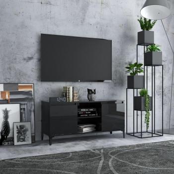 VidaXL Suporte de TV Móvel em Metal Preto