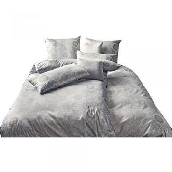 Estella Schweizer Satinbett-Set Rocio Kiesel: 135x200 cm + 80x80 cm