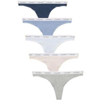 Calvin Klein Damen Stringtangas 5er-Pack mit Label-Detail, Größe M