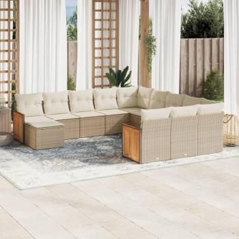 VidaXL Exterior Pillow Set – 12 Parts, Beige Sand, Polished Surface