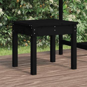 Massief grenenhouten bank voor in de tuin zwart 50x44x45 cm