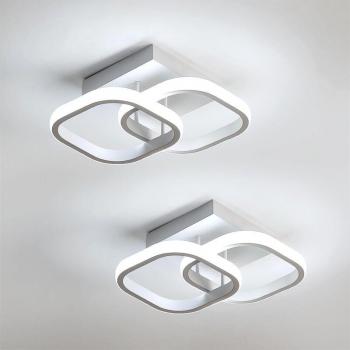 Comely Deckenleuchten‑Set (24 W/2700 lm), 2 Stück, Quadrate, Weiß, 6500 K
