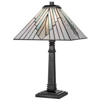 Elstead Alderley table lamp, 30 cm x 30 cm, Tiffany style, bronze
