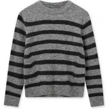 THORA Strickpullover in Mittelgrau