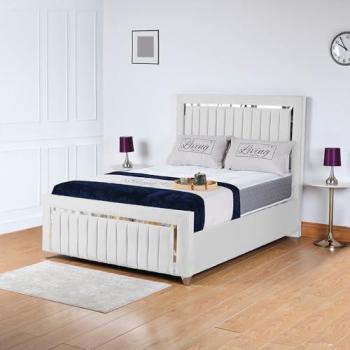 King Size Ambassador Bed Frame – 54 Silver Upholstered Headboard
