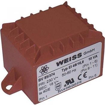 Trasformatore 85/372 1 x 230 V 1 x 12 V/AC 10 VA 833 mA Weiss Elektrotechnik