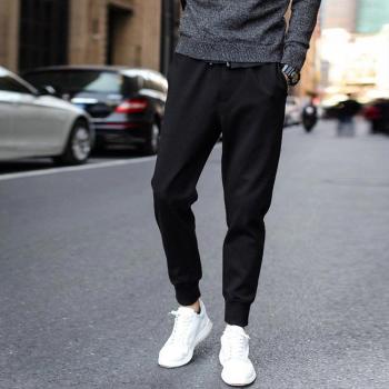 Pantalon décontracté homme en polyester, solide, pour exercice, avec cordon de serrage