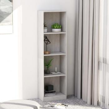 VidaXL 4-Shelf Bookcase, Concrete Grey, 40x24x142 cm, Engineered Wood