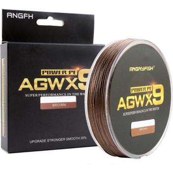 Hilo de Pescar Trenzado Diominato ANGRYFISH X9 PE 9 Hilos 300m 15LB-100LB Marrón