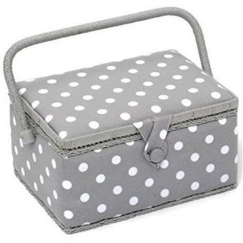 Boîte Couture Éclat Gris avec Taches Blanches