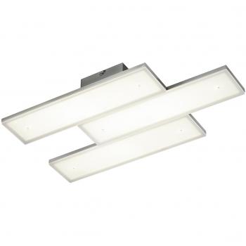 Nickel Matt Trio LED Deckenlampe Denver (Acrylschirm weiß)