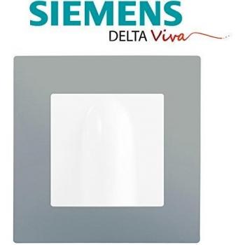 Sortie de Câble Blanc Delta Viva + Plaque Argent Siemens