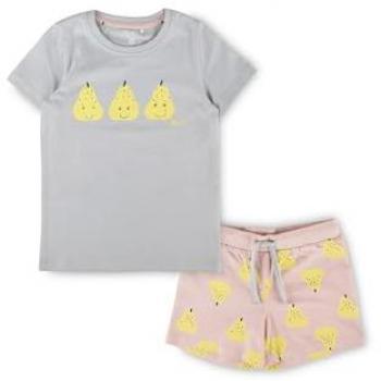 Pastellblauer Kinderpyjama mit Fruchtmotiven