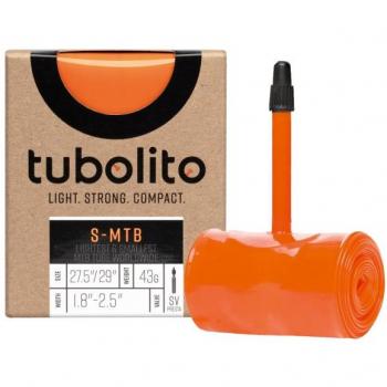 Tubolito S‑Tubo 27.5/29″ Orange TPU Presta Tubing (1.8″–2.5″, 42 mm)
