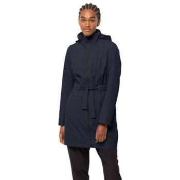 Jack Wolfskin Damen Regenmantel Norden Port Coat W, Blau, Größe L