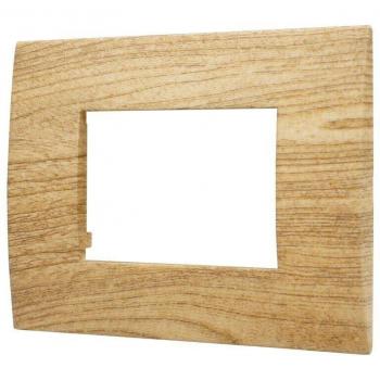 Ettroit 3-fach Kunststoffschalter, Dunkle Holzoptik, Venus-Serie, kompatibel mit Vimar Arke VA83305
