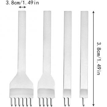 Ciseaux de laçage en acier blanc, kit d'artisanat cuir, 4mm 1/2/4/6 dents