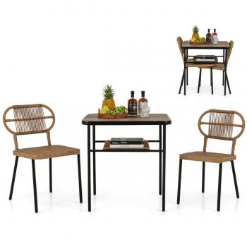 Set de Comedor 3 Piezas con Estructura Metálica